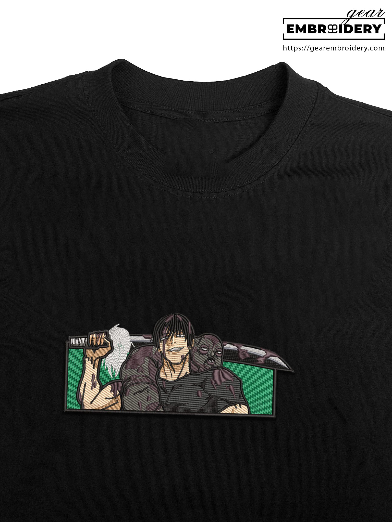 Toji fushiguro Jujutsu Kaisen Anime Embroidered Design Personalized Embroidered T Shirt Sweatshirt Hoodie Clothing JK129