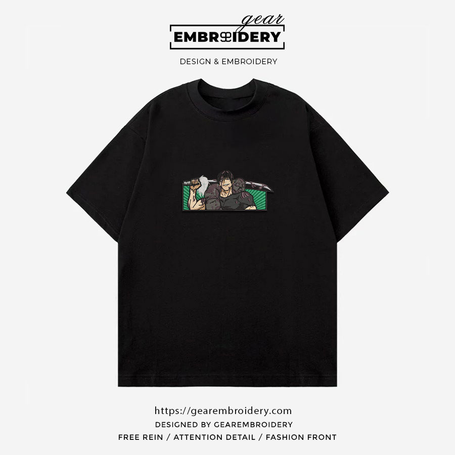 Toji fushiguro Jujutsu Kaisen Anime Embroidered Design Personalized Embroidered T Shirt Sweatshirt Hoodie Clothing JK129