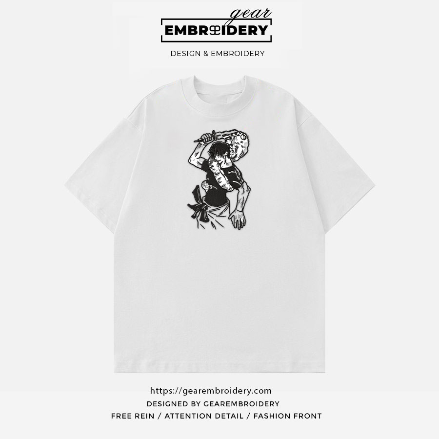 Toji fushiguro Jujutsu Kaisen Anime Embroidered Design Personalized Embroidered T Shirt Sweatshirt Hoodie Clothing JK130