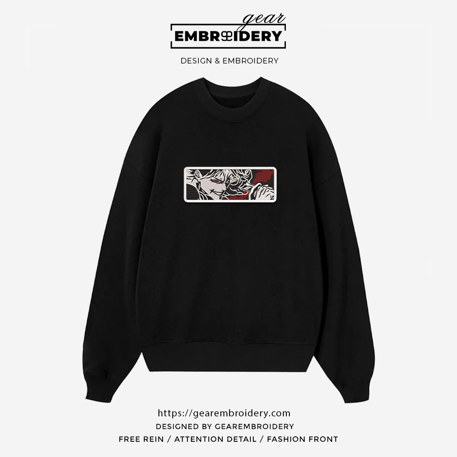 Toji Jujutsu Kaisen Anime Embroidered Design Personalized Embroidered T Shirt Sweatshirt Hoodie Clothing JK123