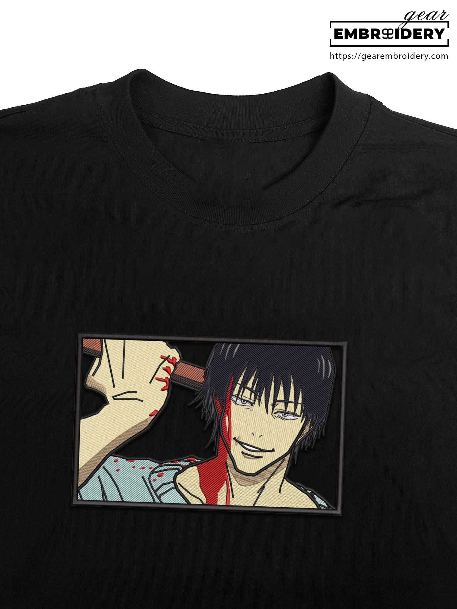 Toji stab Jujutsu Kaisen Anime Embroidered Design Personalized Embroidered T Shirt Sweatshirt Hoodie Clothing JK133