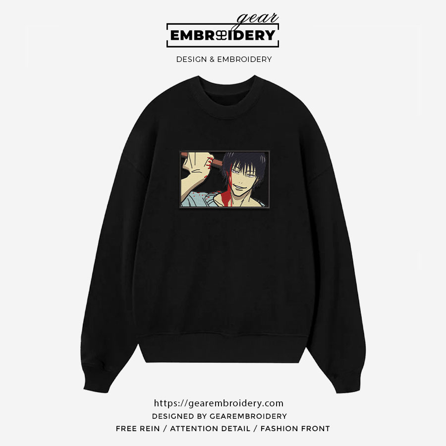 Toji stab Jujutsu Kaisen Anime Embroidered Design Personalized Embroidered T Shirt Sweatshirt Hoodie Clothing JK133