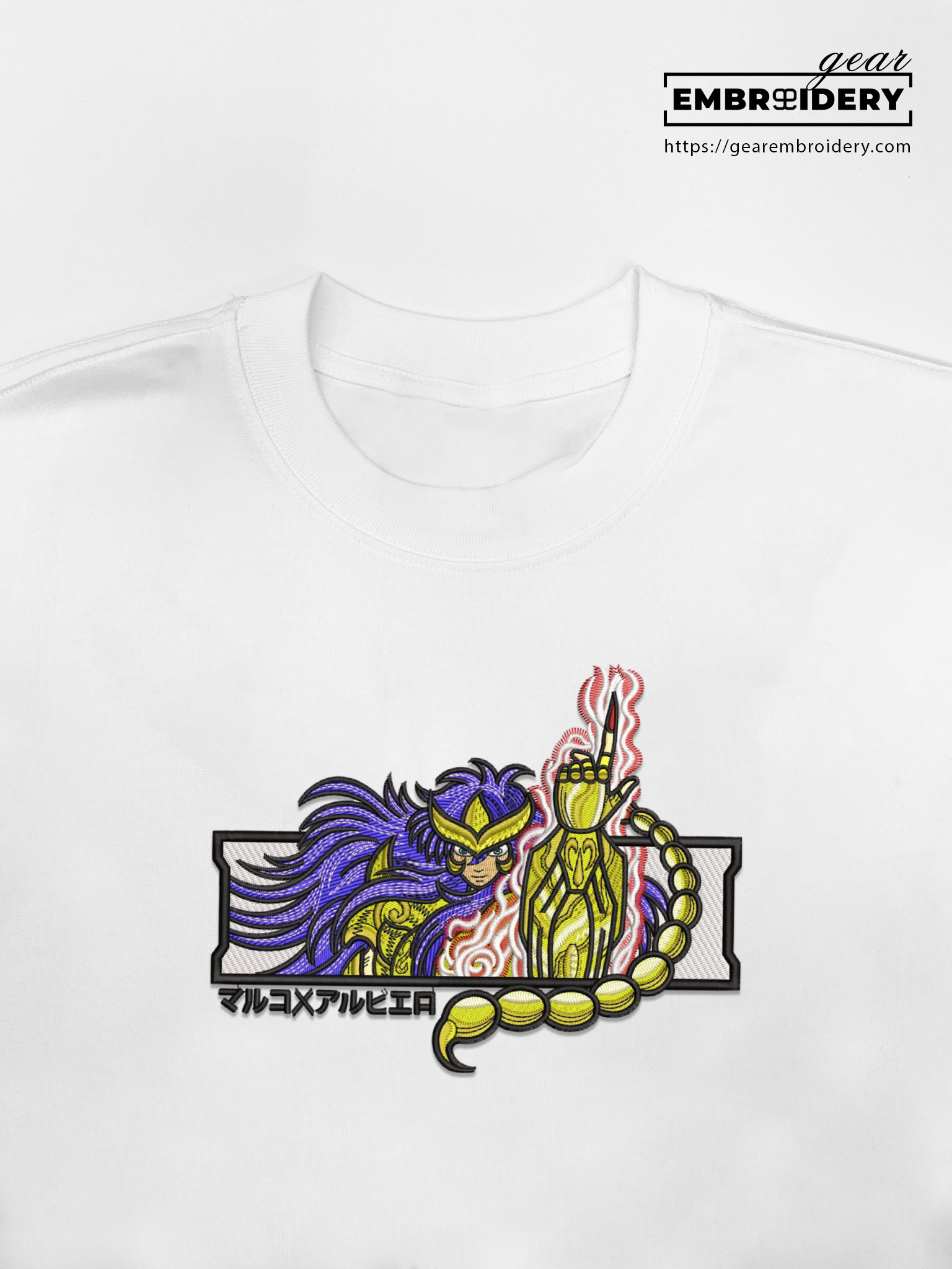 Scorpio milo Knights of the Zodiac Anime Embroidered Design Personalized Embroidered T Shirt Sweatshirt Hoodie Clothing KZ008