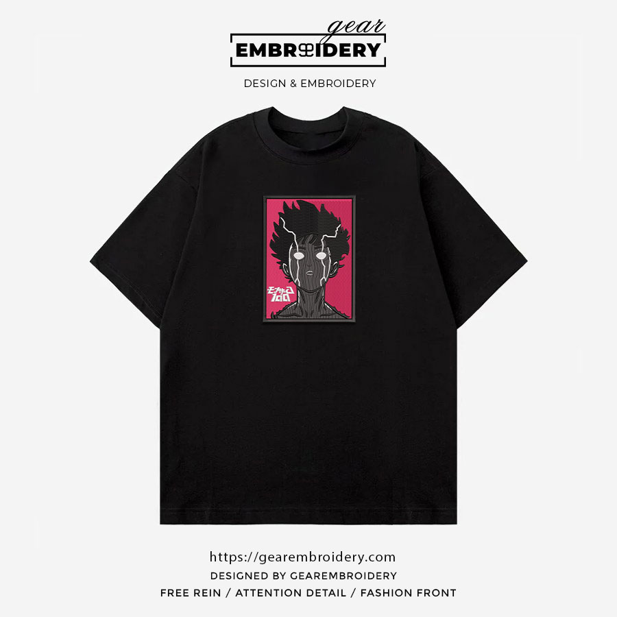 Mob 100 Mob Psycho 100 Anime Embroidered Design Personalized Embroidered T Shirt Sweatshirt Hoodie Clothing MP003