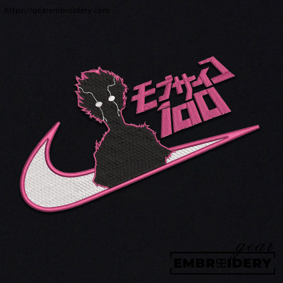 Mob 100 swoosh nike Mob Psycho 100 Anime Embroidered Design Personalized Embroidered T Shirt Sweatshirt Hoodie Clothing MP004