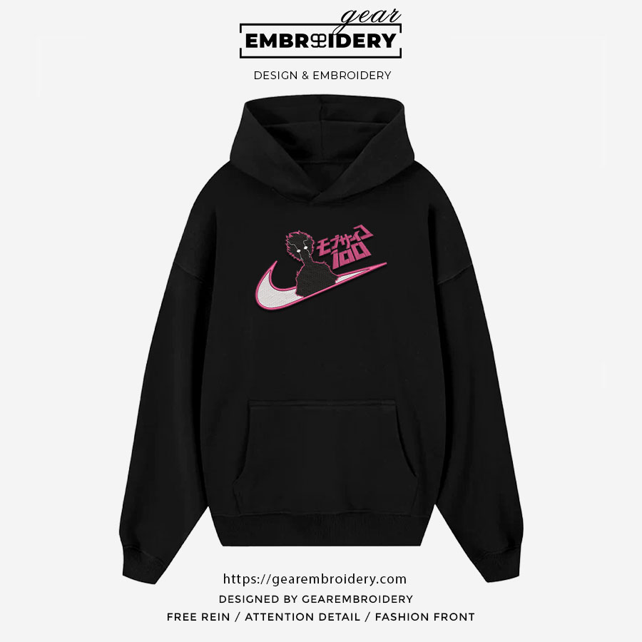 Mob 100 swoosh nike Mob Psycho 100 Anime Embroidered Design Personalized Embroidered T Shirt Sweatshirt Hoodie Clothing MP004