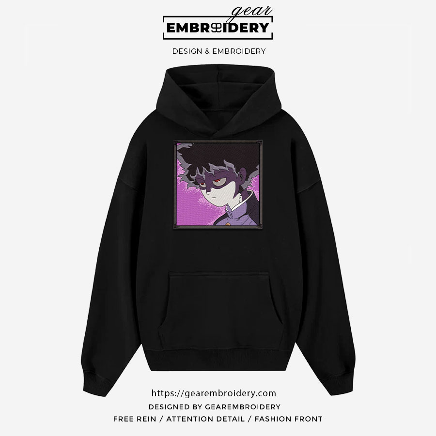 Shigeo kageyama Mob Psycho 100 Anime Embroidered Design Personalized Embroidered T Shirt Sweatshirt Hoodie Clothing MP005