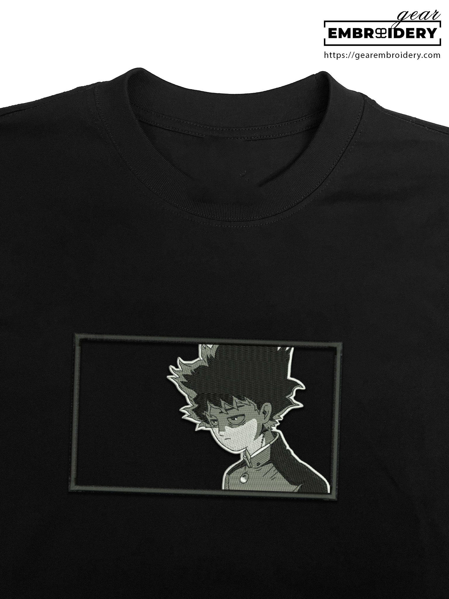 Shigeo kageyama Mob Psycho 100 Anime Embroidered Design Personalized Embroidered T Shirt Sweatshirt Hoodie Clothing MP006