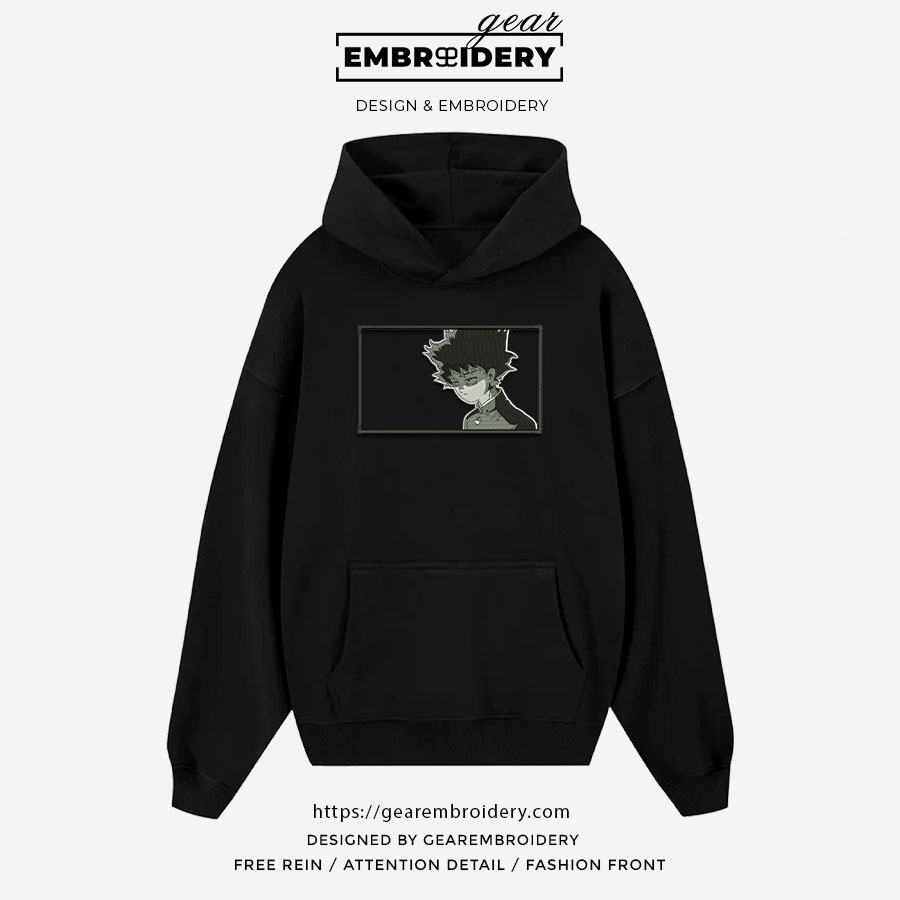 Shigeo kageyama Mob Psycho 100 Anime Embroidered Design Personalized Embroidered T Shirt Sweatshirt Hoodie Clothing MP006