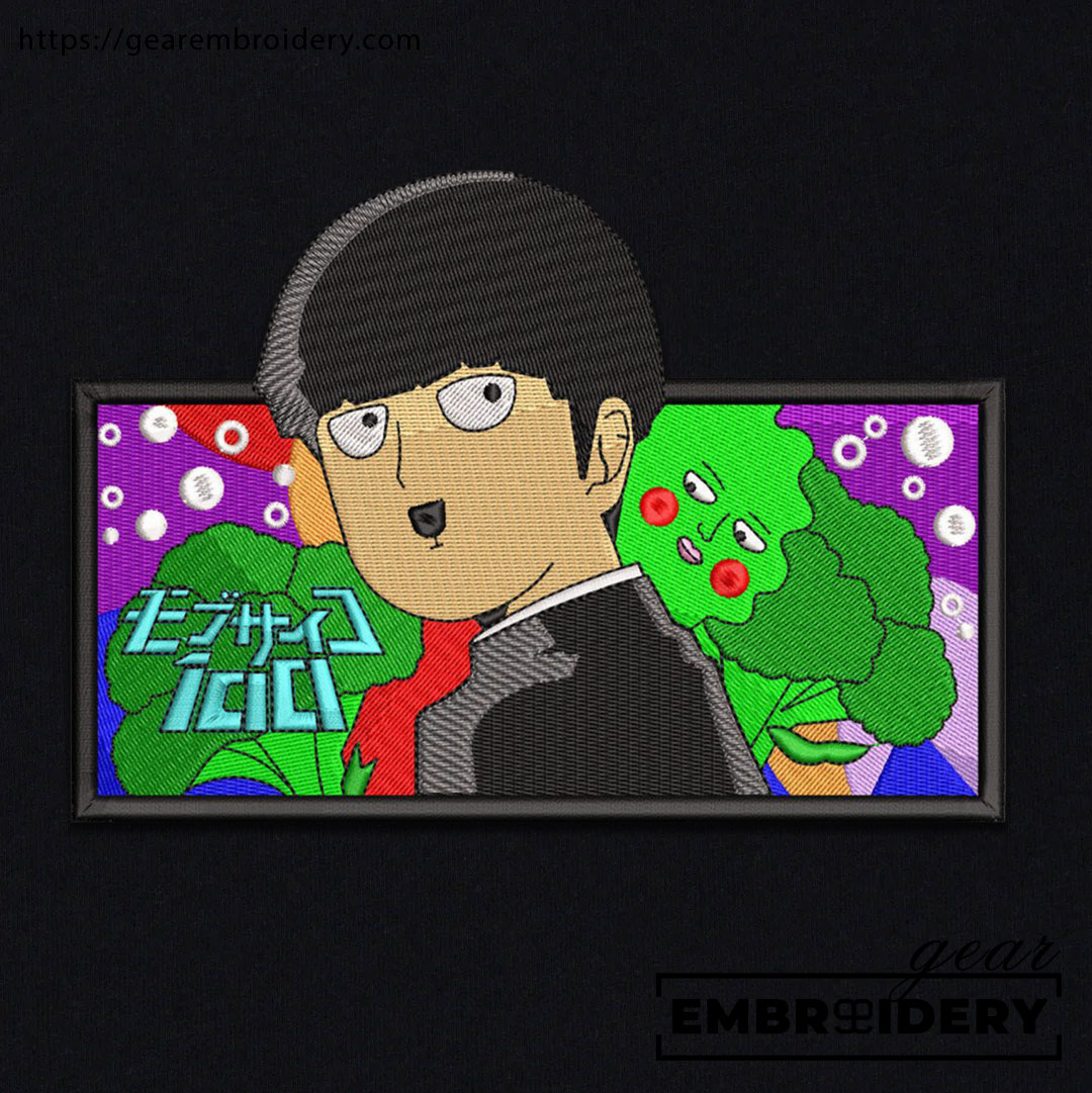 Shigeo smile Mob Psycho 100 Anime Embroidered Design Personalized Embroidered T Shirt Sweatshirt Hoodie Clothing MP008