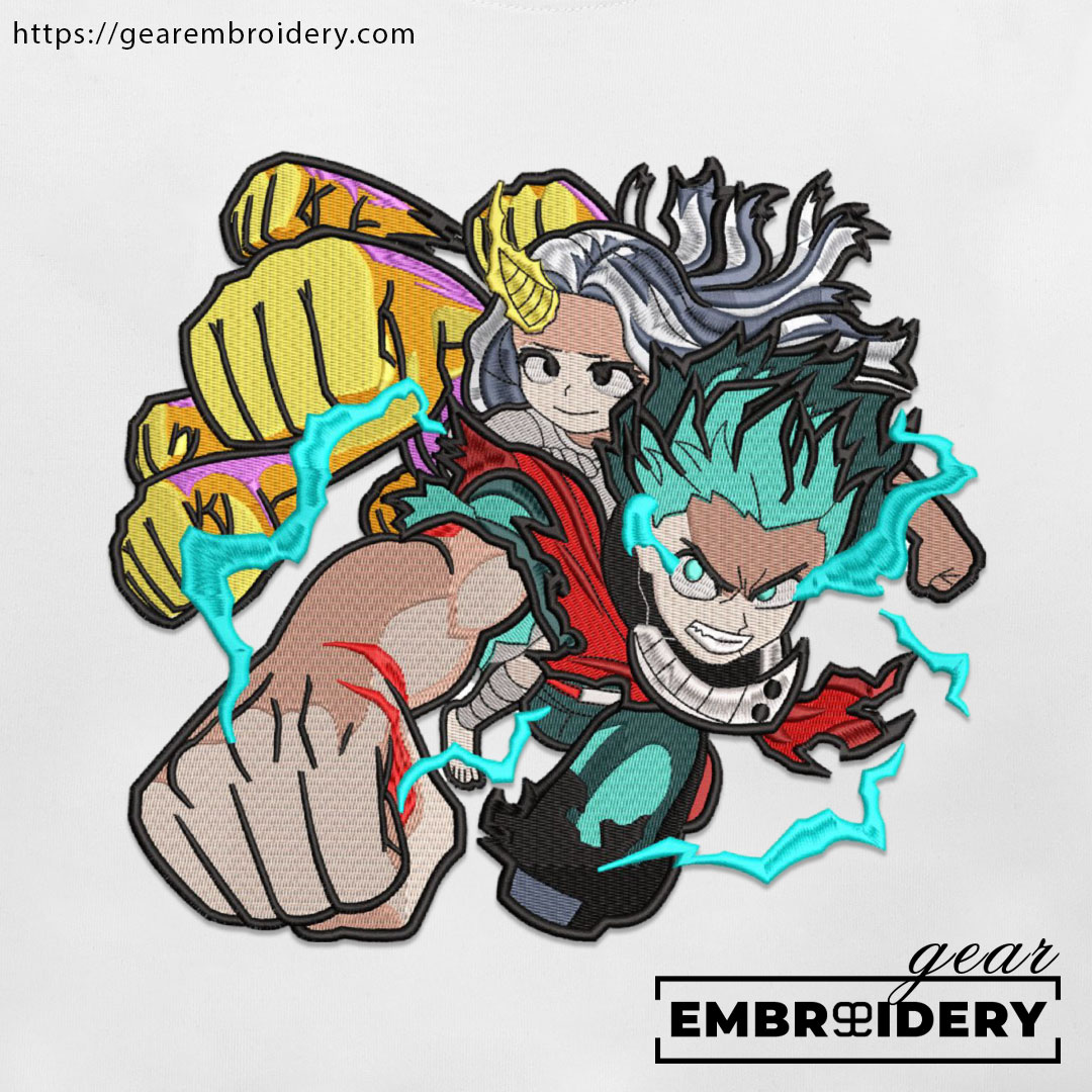 Midoriya attack My Hero Academia Anime Embroidered Design Personalized Embroidered T Shirt Sweatshirt Hoodie Clothing MHA020