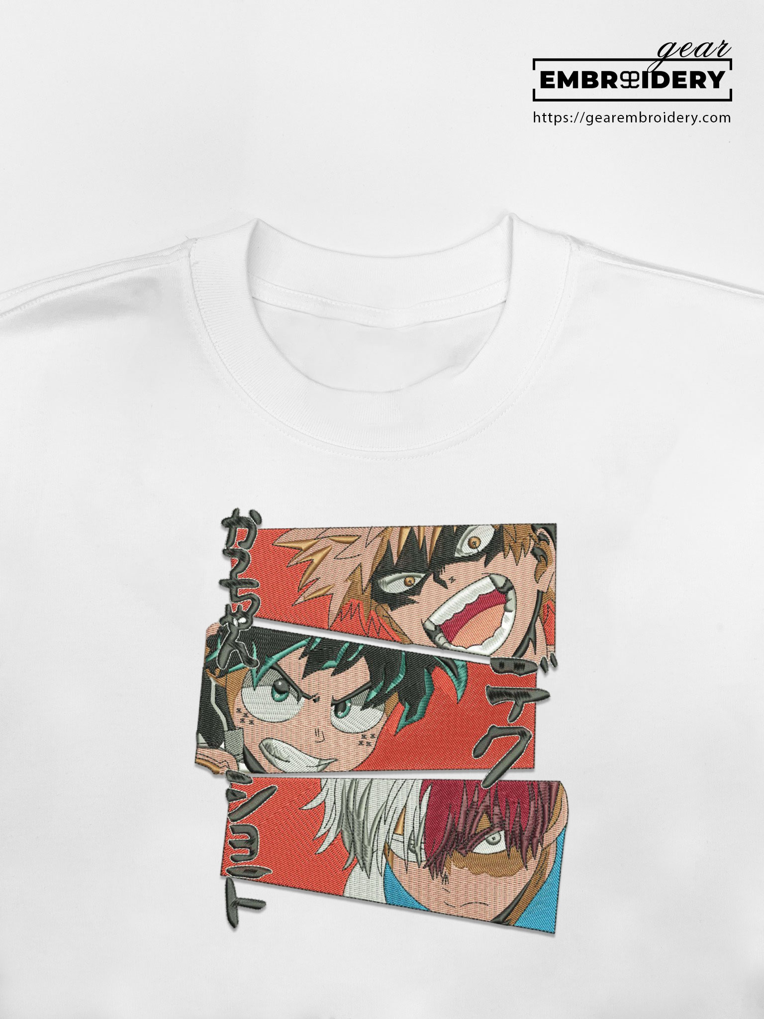 Midoriya bakugo shoto My Hero Academia Anime Embroidered Design Personalized Embroidered T Shirt Sweatshirt Hoodie Clothing MHA021