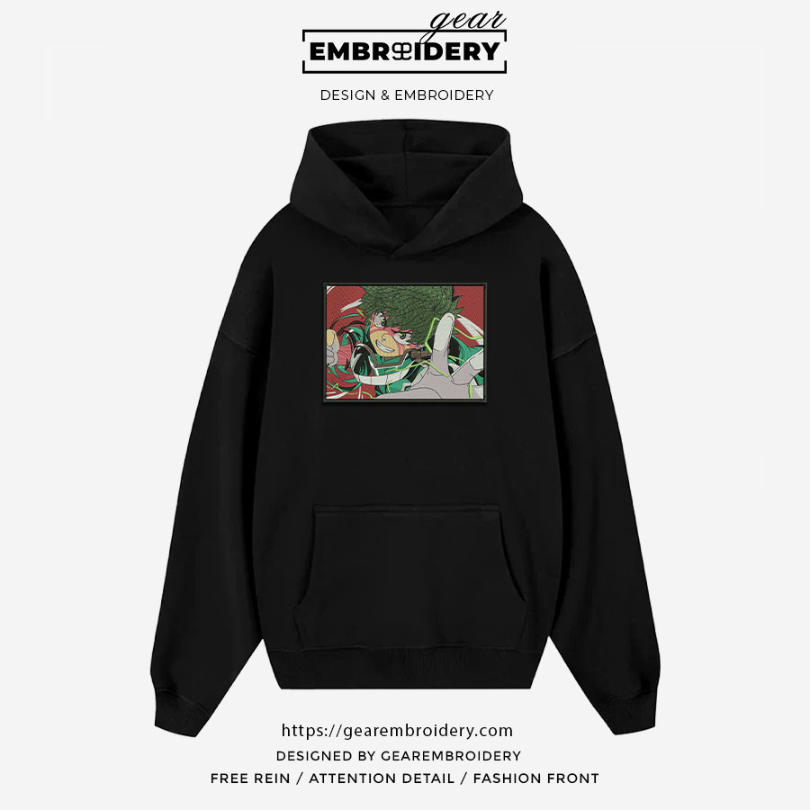 Midoriya My Hero Academia Anime Embroidered Design Personalized Embroidered T Shirt Sweatshirt Hoodie Clothing MHA022