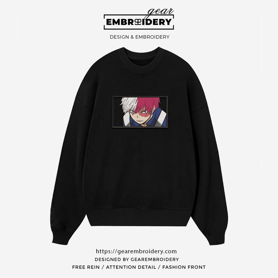 Shoto todoroki My Hero Academia Anime Embroidered Design Personalized Embroidered T Shirt Sweatshirt Hoodie Clothing MHA030