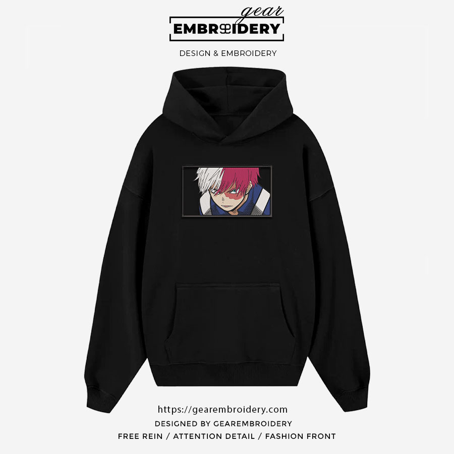 Shoto todoroki My Hero Academia Anime Embroidered Design Personalized Embroidered T Shirt Sweatshirt Hoodie Clothing MHA030