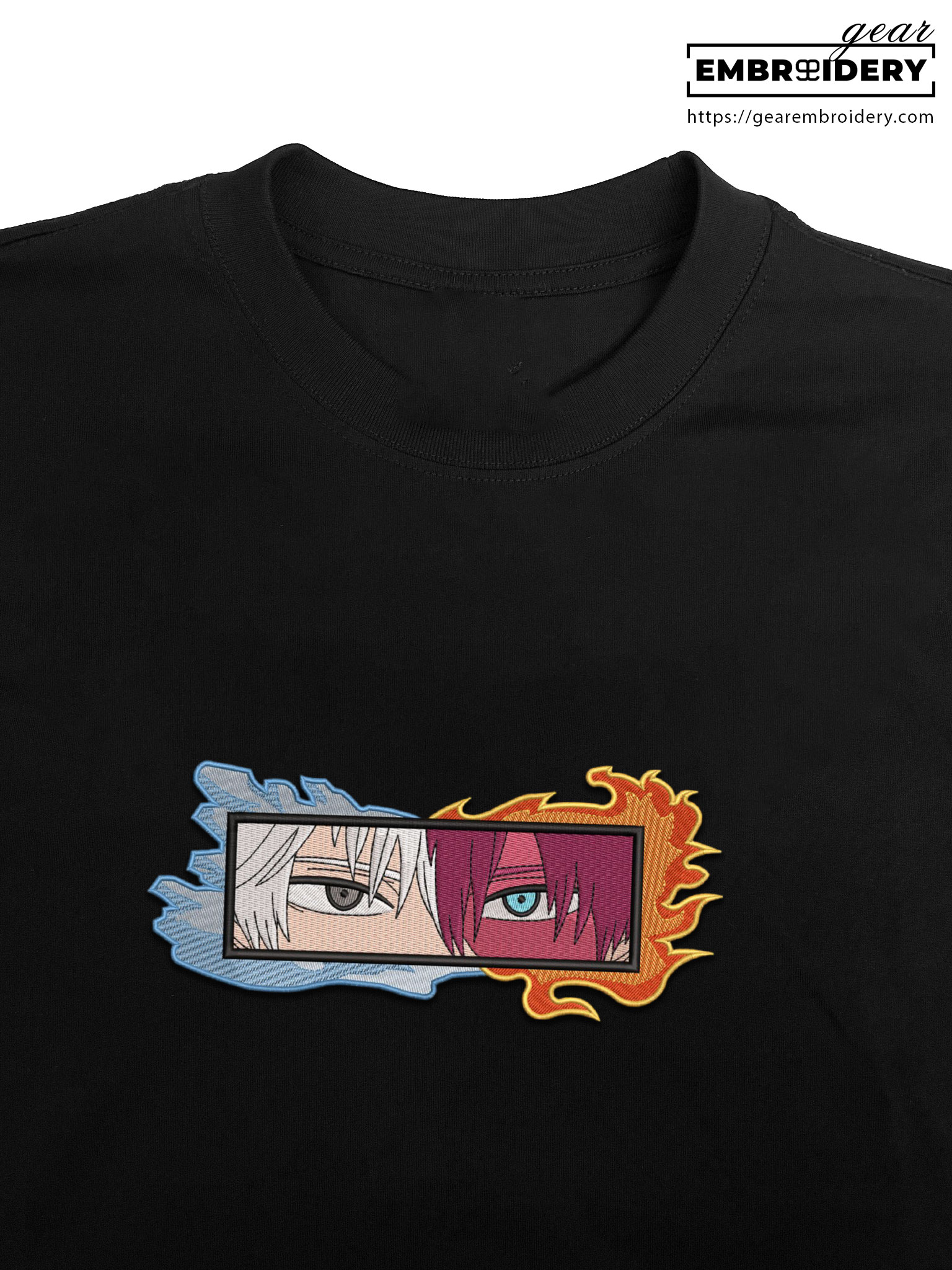 Todoroki eyes My Hero Academia Anime Embroidered Design Personalized Embroidered T Shirt Sweatshirt Hoodie Clothing MHA034