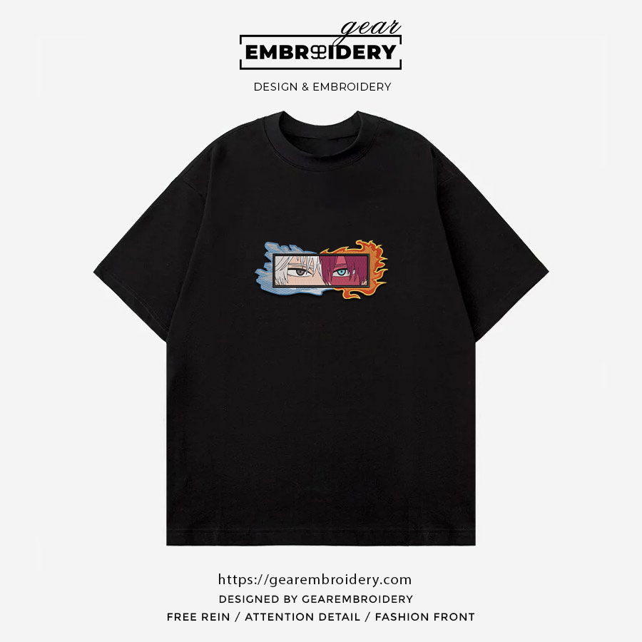 Todoroki eyes My Hero Academia Anime Embroidered Design Personalized Embroidered T Shirt Sweatshirt Hoodie Clothing MHA034