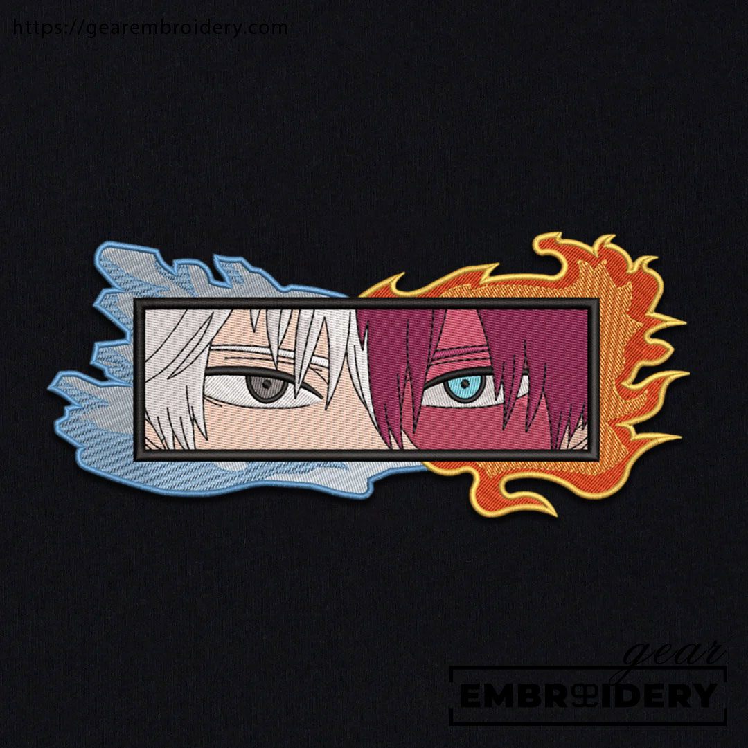Todoroki eyes My Hero Academia Anime Embroidered Design Personalized Embroidered T Shirt Sweatshirt Hoodie Clothing MHA034
