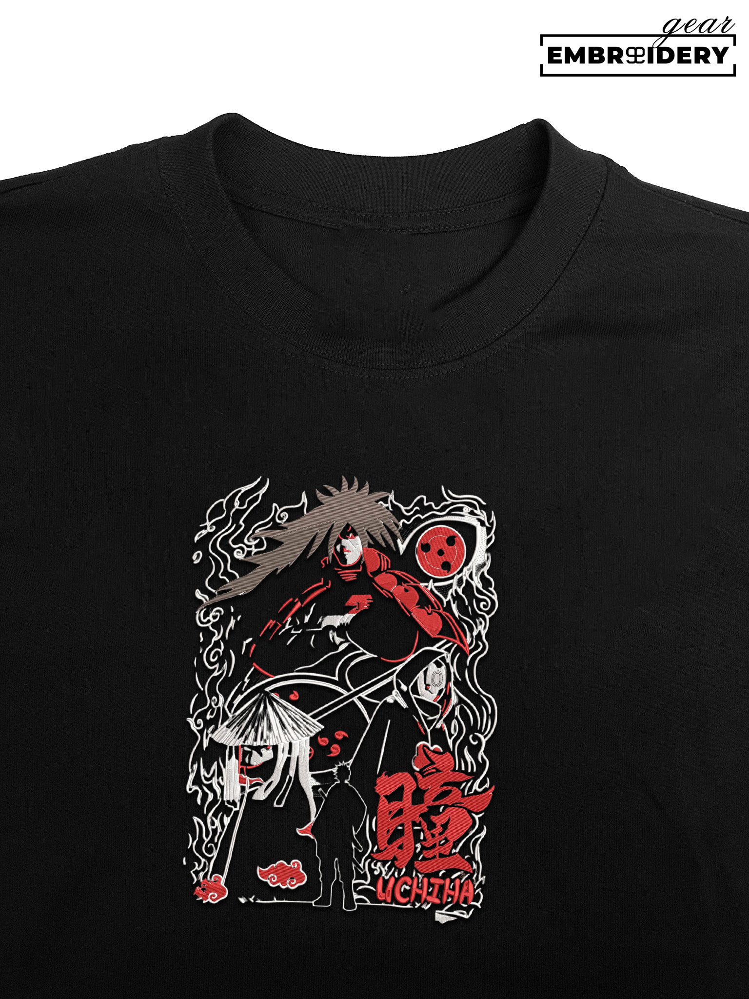 Uchiha Naruto Anime Embroidered Design Personalized Embroidered T Shirt Sweatshirt Hoodie Clothing NRT273