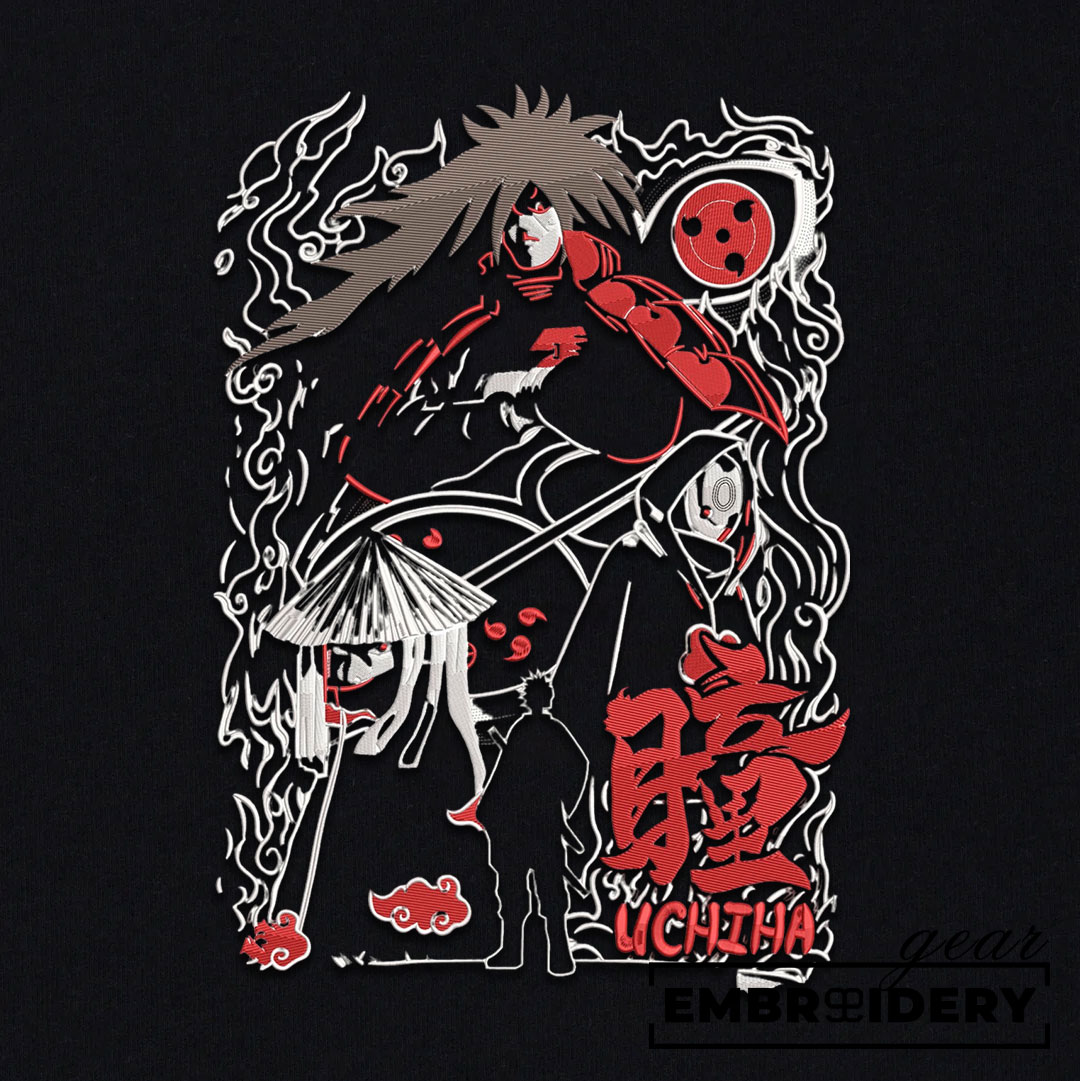 Uchiha Naruto Anime Embroidered Design Personalized Embroidered T Shirt Sweatshirt Hoodie Clothing NRT273