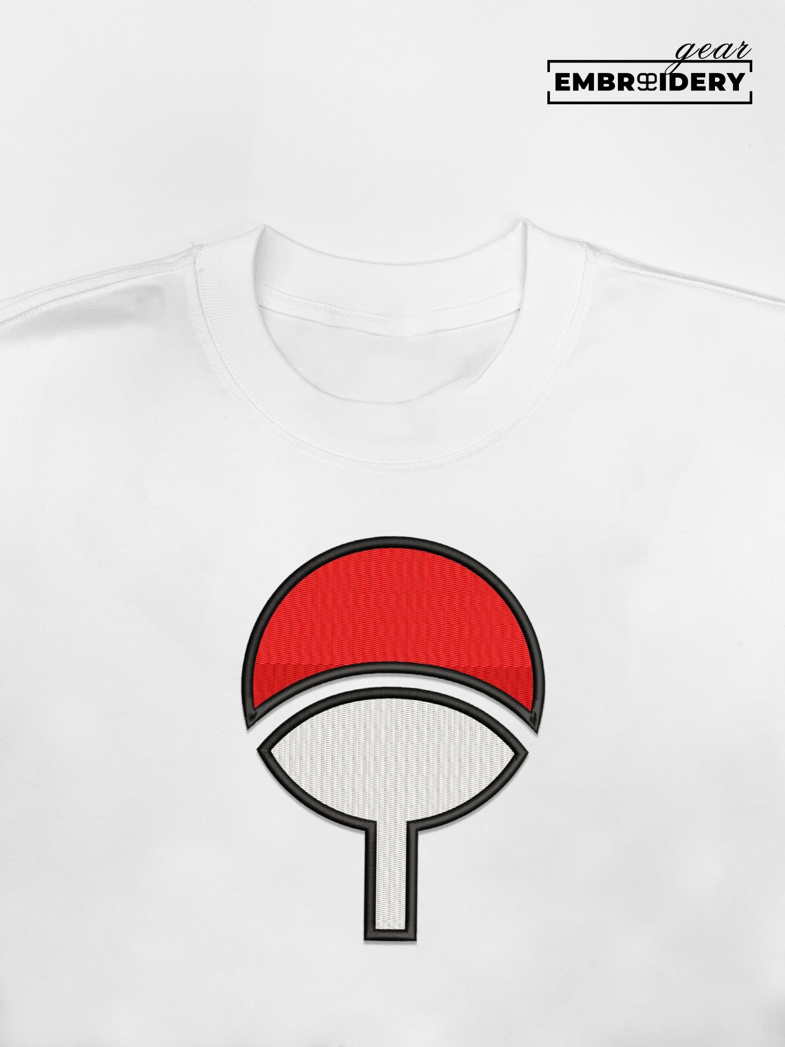 Uchiha crest Naruto Anime Embroidered Design Personalized Embroidered T Shirt Sweatshirt Hoodie Clothing NRT271