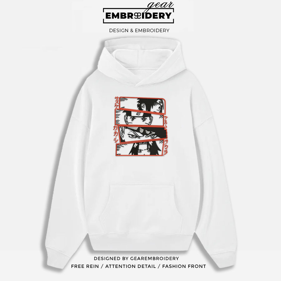 Team7 eyes Naruto Anime Embroidered Design Personalized Embroidered T Shirt Sweatshirt Hoodie Clothing NRT267