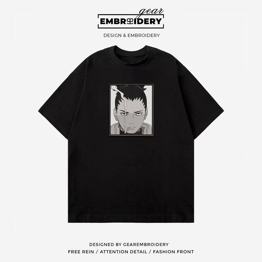 Shikamaru nara Naruto Anime Embroidered Design Personalized Embroidered T Shirt Sweatshirt Hoodie Clothing NRT260