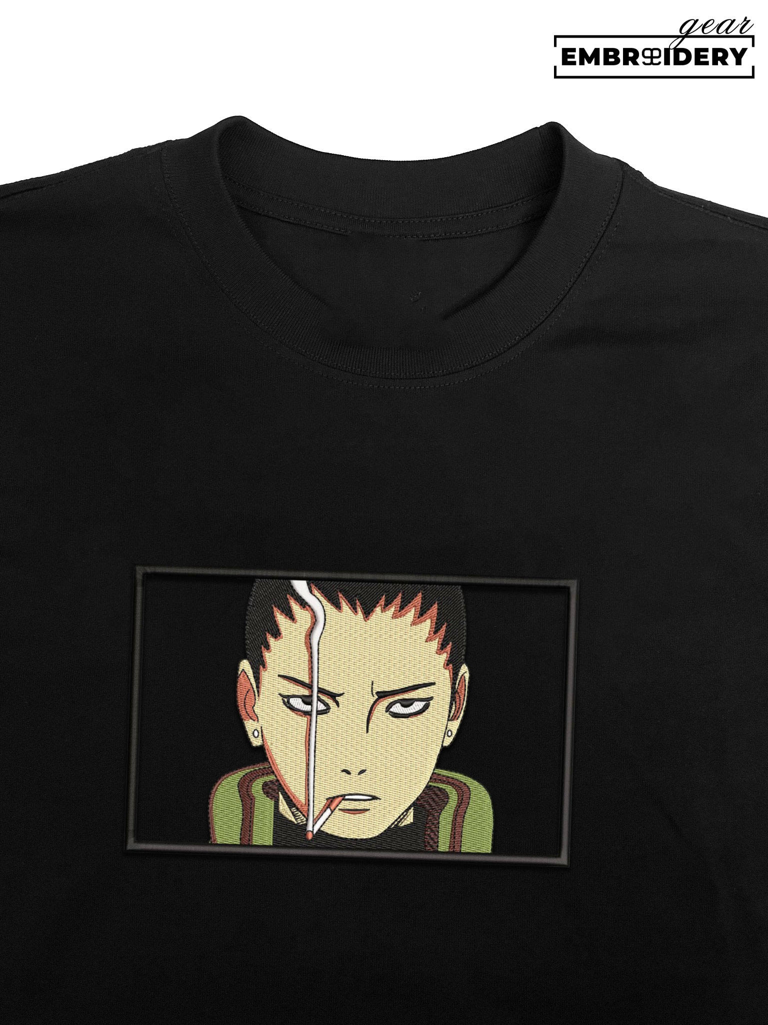 Shikamaru nara Naruto Anime Embroidered Design Personalized Embroidered T Shirt Sweatshirt Hoodie Clothing NRT259
