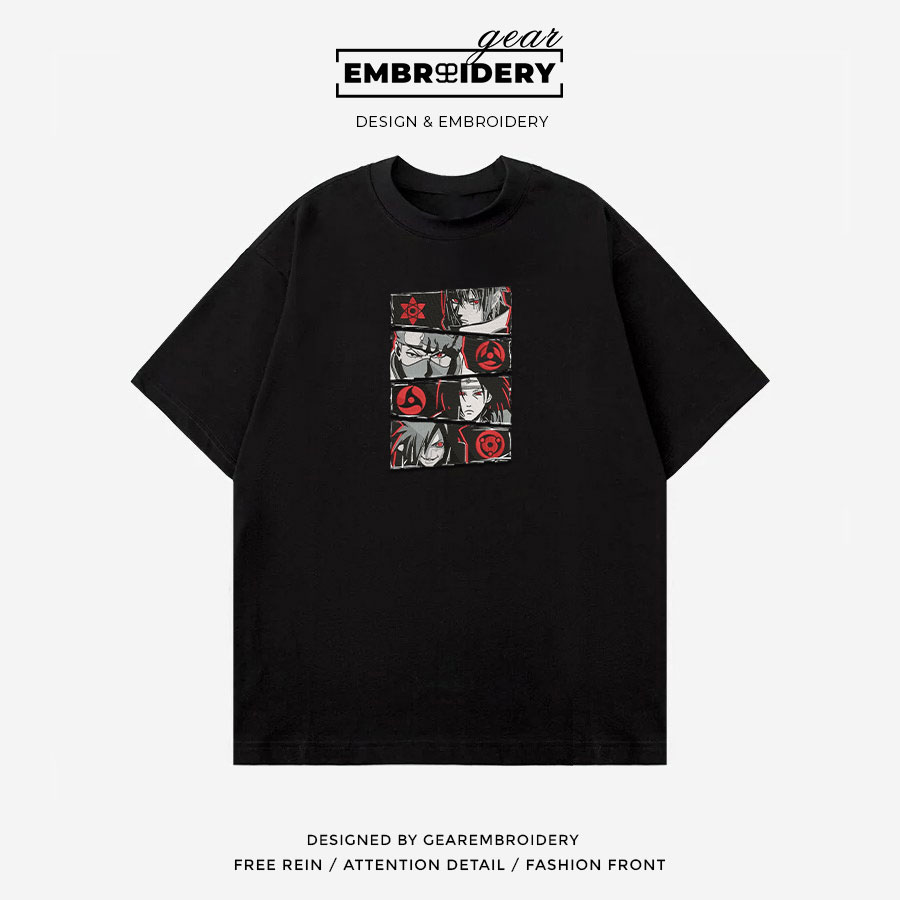 Sharingan users Naruto Anime Embroidered Design Personalized Embroidered T Shirt Sweatshirt Hoodie Clothing NRT256