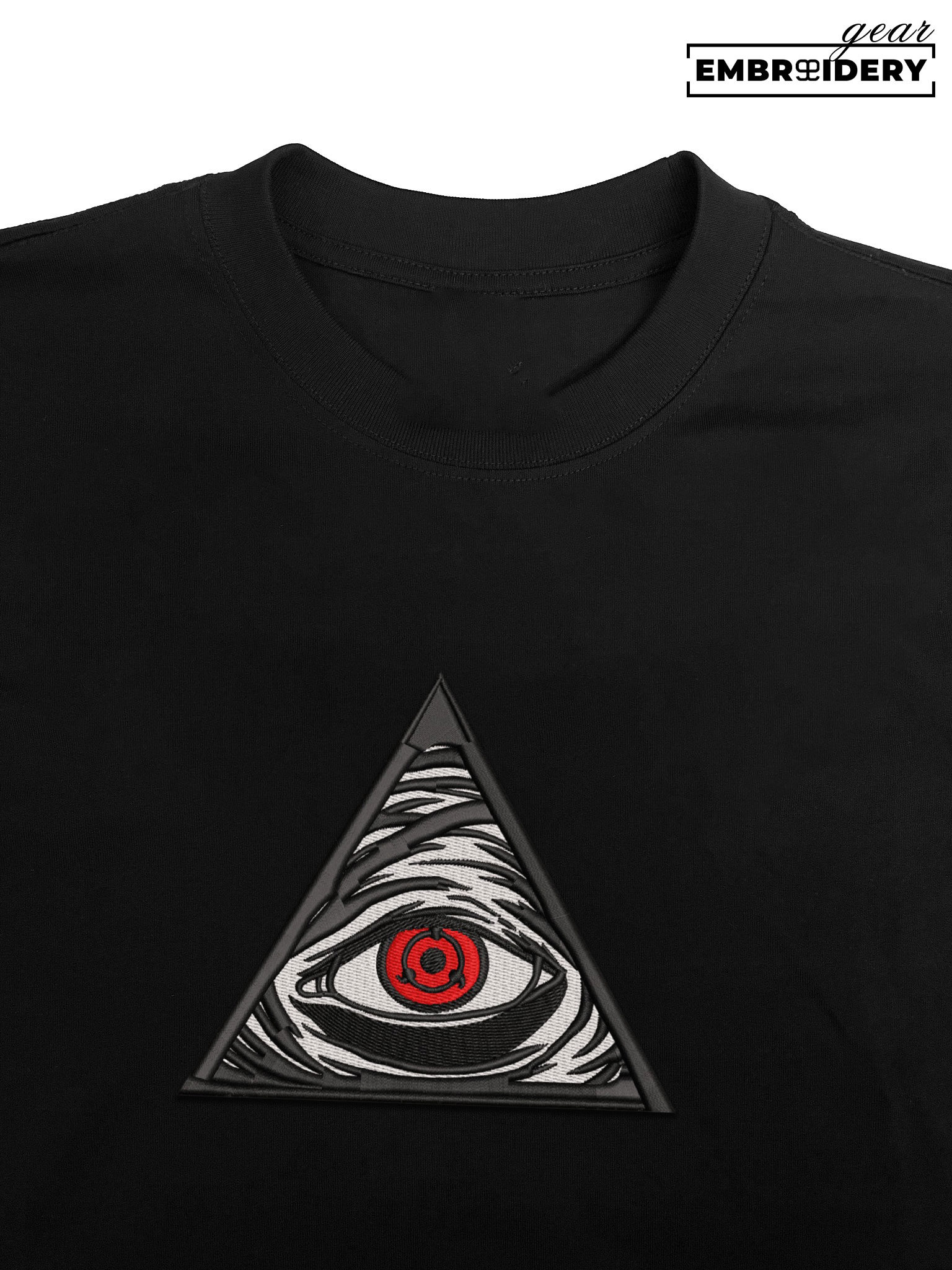 Sharingan triangle Naruto Anime Embroidered Design Personalized Embroidered T Shirt Sweatshirt Hoodie Clothing NRT255