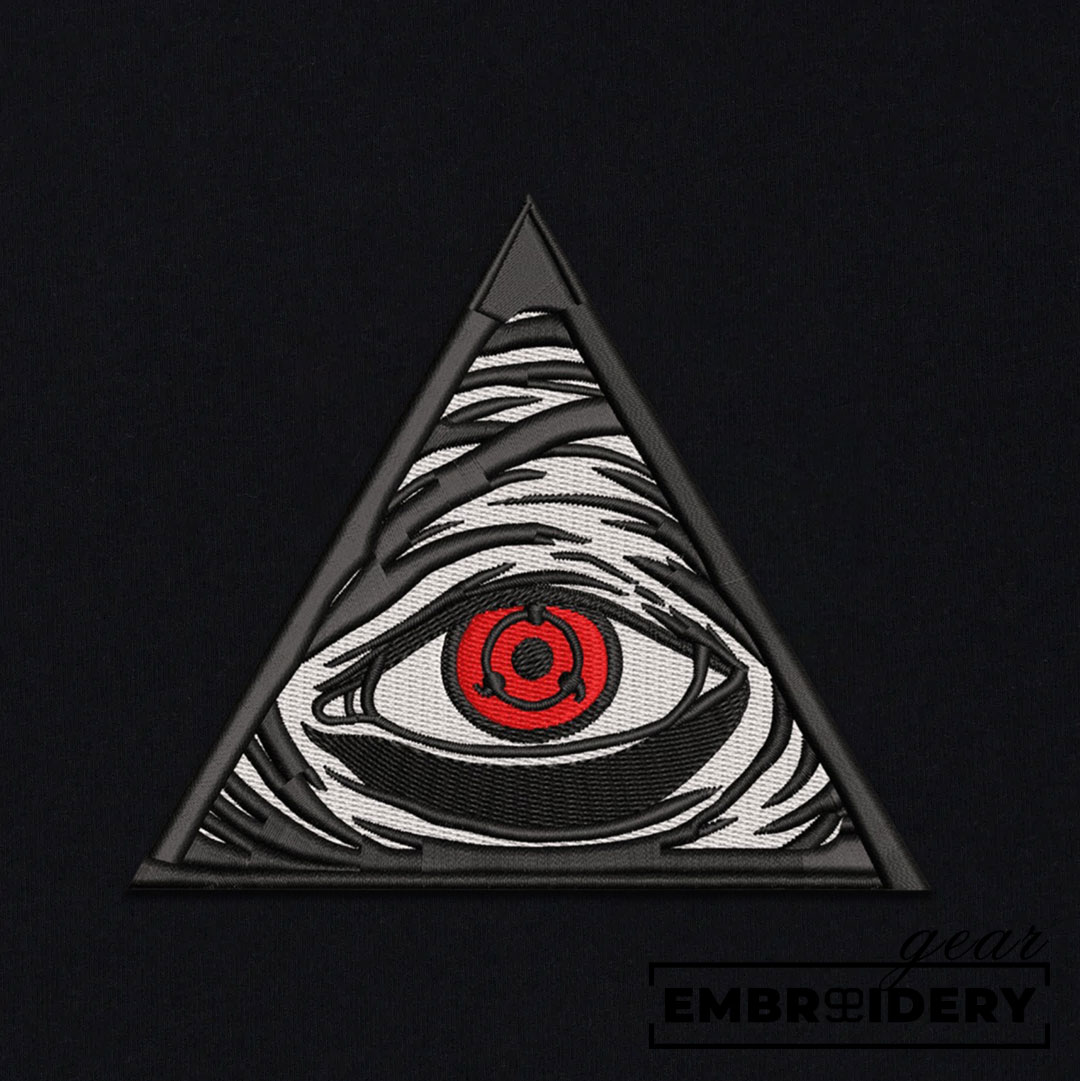 Sharingan triangle Naruto Anime Embroidered Design Personalized Embroidered T Shirt Sweatshirt Hoodie Clothing NRT255