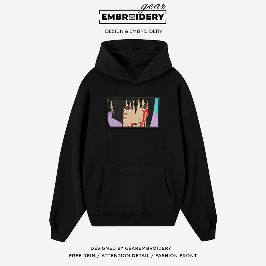 Sasuke uchiha Naruto Anime Embroidered Design Personalized Embroidered T Shirt Sweatshirt Hoodie Clothing NRT250