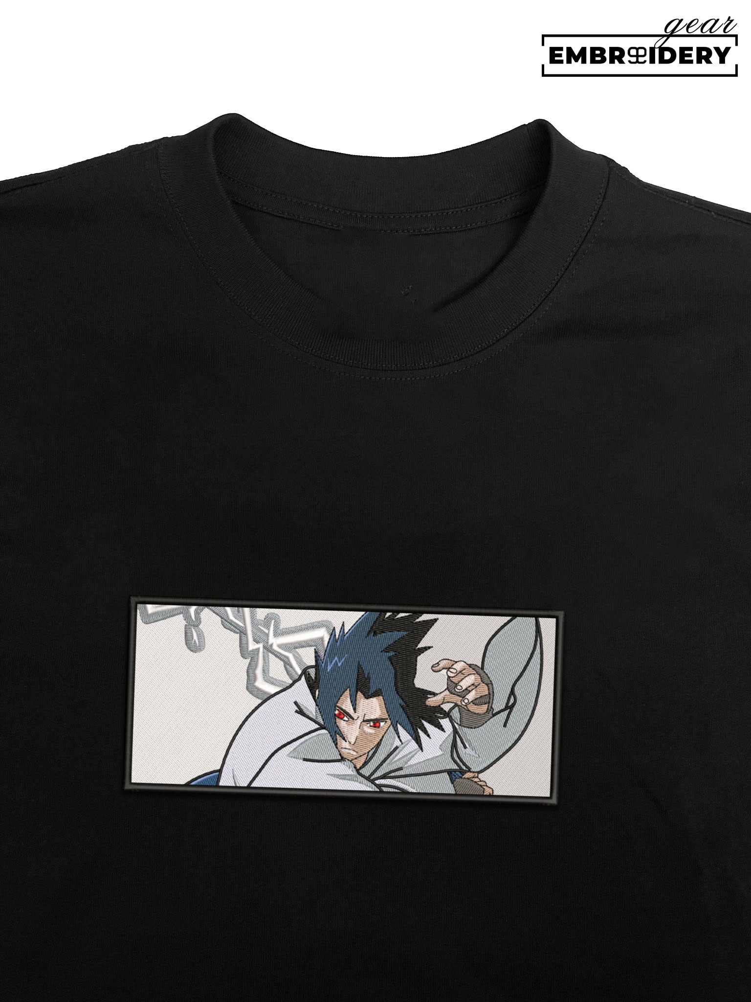 Sasuke uchiha Naruto Anime Embroidered Design Personalized Embroidered T Shirt Sweatshirt Hoodie Clothing NRT248