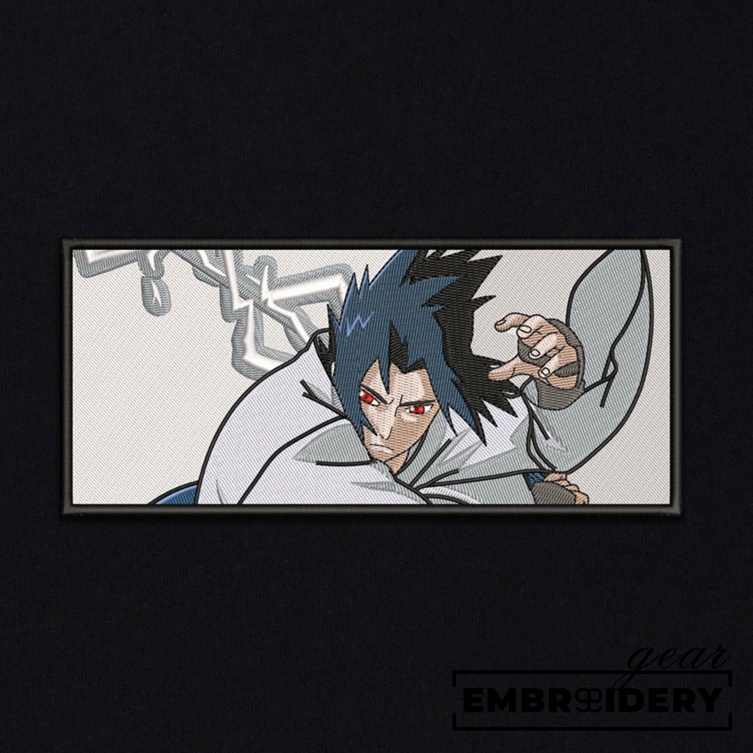 Sasuke uchiha Naruto Anime Embroidered Design Personalized Embroidered T Shirt Sweatshirt Hoodie Clothing NRT248