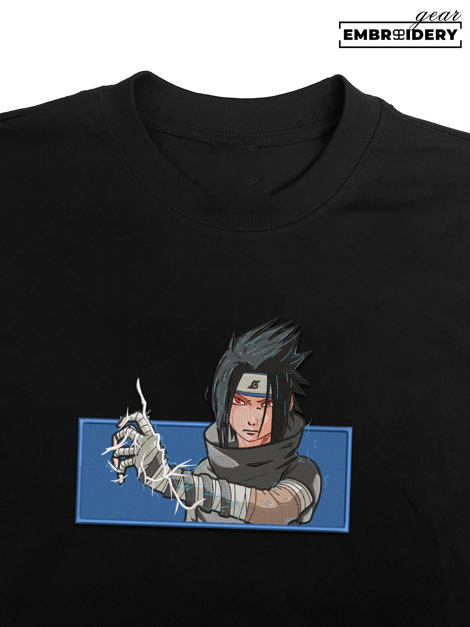 Sasuke uchiha Naruto Anime Embroidered Design Personalized Embroidered T Shirt Sweatshirt Hoodie Clothing NRT247