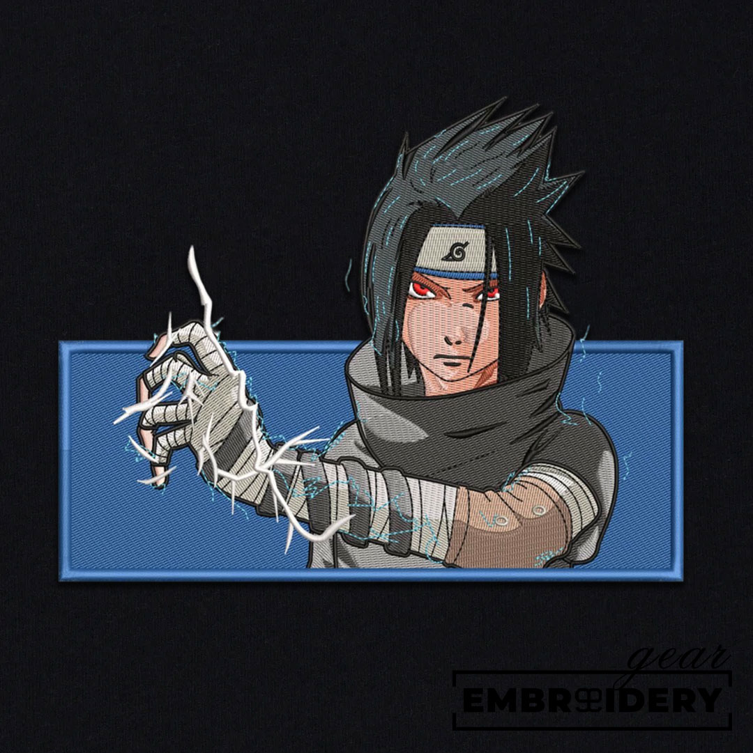 Sasuke uchiha Naruto Anime Embroidered Design Personalized Embroidered T Shirt Sweatshirt Hoodie Clothing NRT247