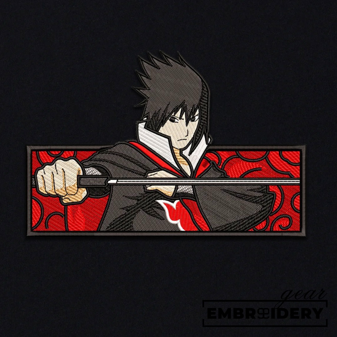 Sasuke uchiha Naruto Anime Embroidered Design Personalized Embroidered T Shirt Sweatshirt Hoodie Clothing NRT246