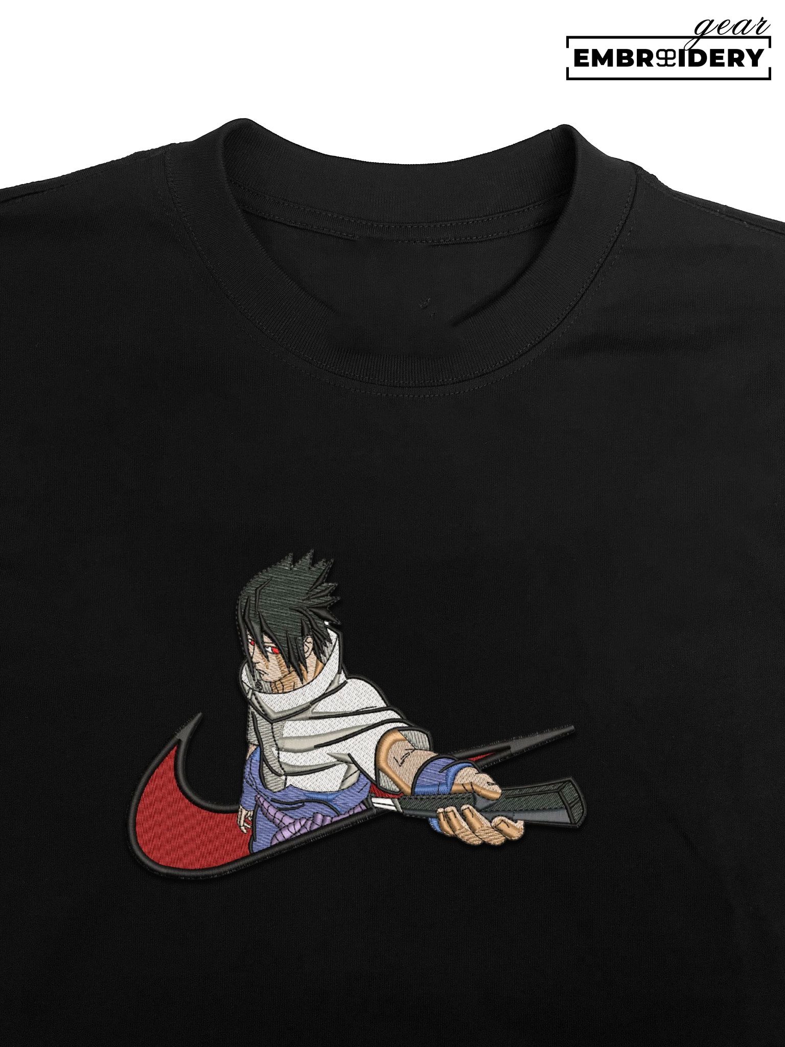 Sasuke swoosh nike Naruto Anime Embroidered Design Personalized Embroidered T Shirt Sweatshirt Hoodie Clothing NRT245