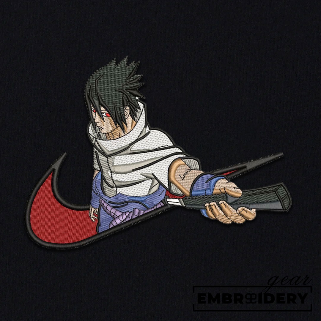 Sasuke swoosh nike Naruto Anime Embroidered Design Personalized Embroidered T Shirt Sweatshirt Hoodie Clothing NRT245