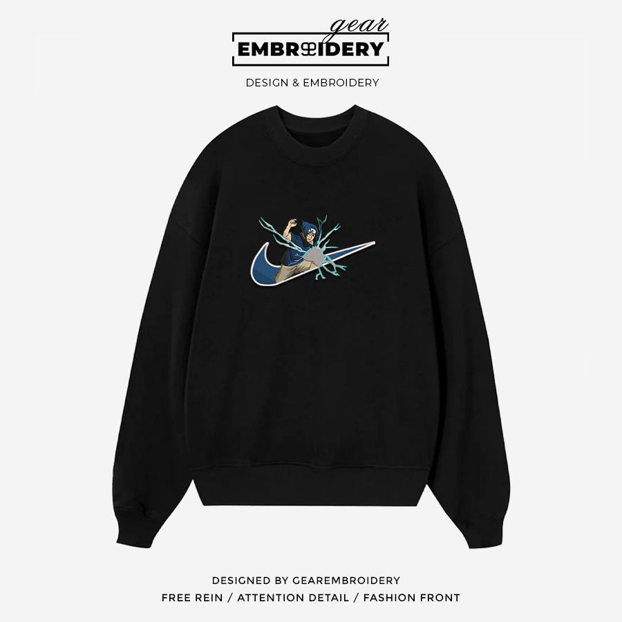 Sasuke swoosh nike Naruto Anime Embroidered Design Personalized Embroidered T Shirt Sweatshirt Hoodie Clothing NRT243
