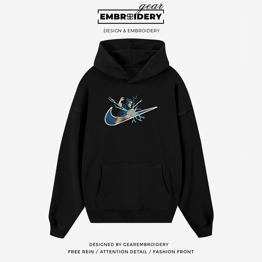 Sasuke swoosh nike Naruto Anime Embroidered Design Personalized Embroidered T Shirt Sweatshirt Hoodie Clothing NRT243