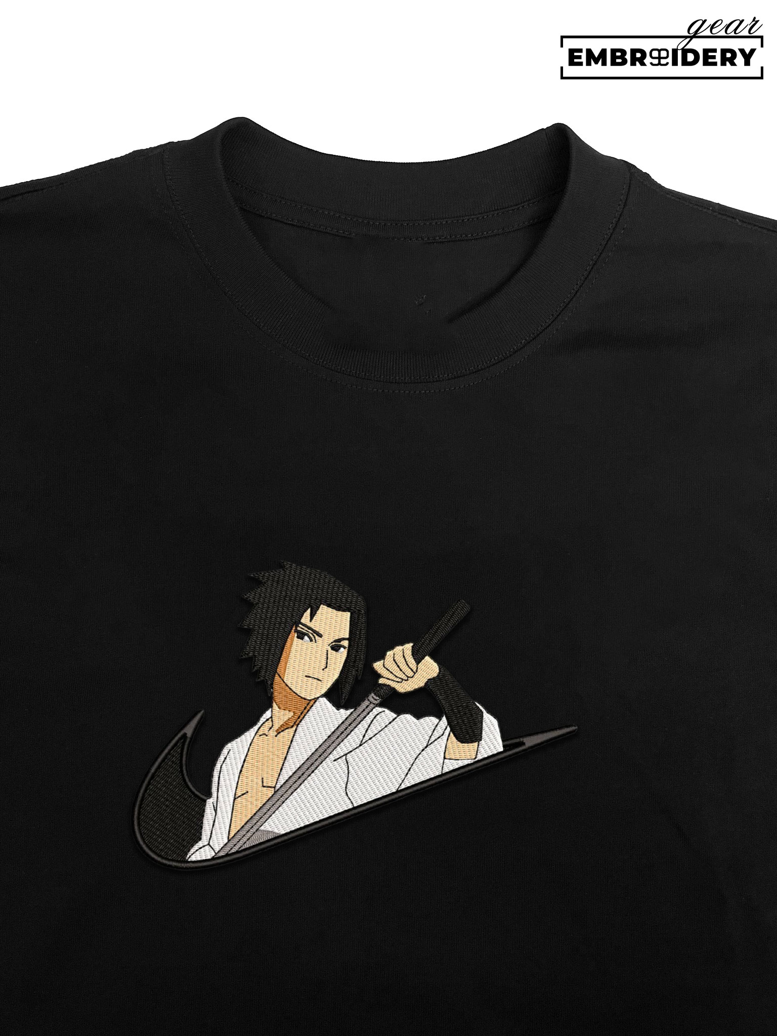 Sasuke swoosh nike Naruto Anime Embroidered Design Personalized Embroidered T Shirt Sweatshirt Hoodie Clothing NRT240