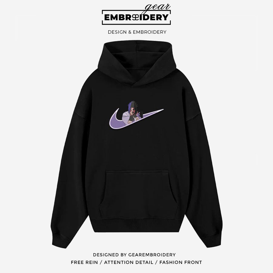 Sasuke swoosh nike Naruto Anime Embroidered Design Personalized Embroidered T Shirt Sweatshirt Hoodie Clothing NRT239