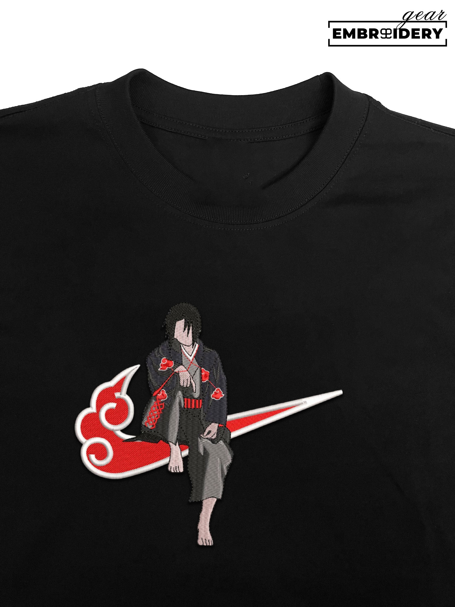 Sasuke swoosh nike Naruto Anime Embroidered Design Personalized Embroidered T Shirt Sweatshirt Hoodie Clothing NRT238