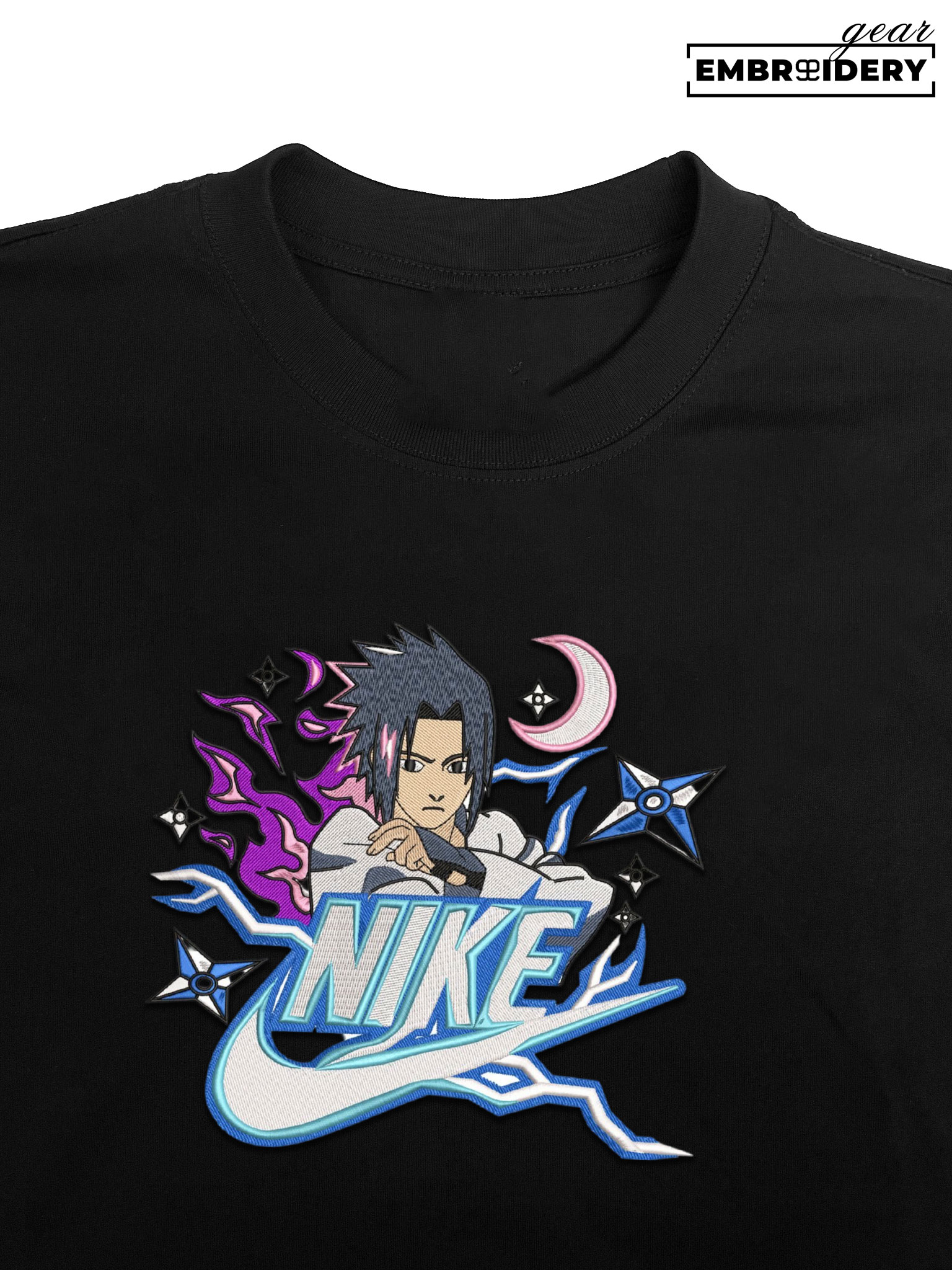 Sasuke nike nike Naruto Anime Embroidered Design Personalized Embroidered T Shirt Sweatshirt Hoodie Clothing NRT235