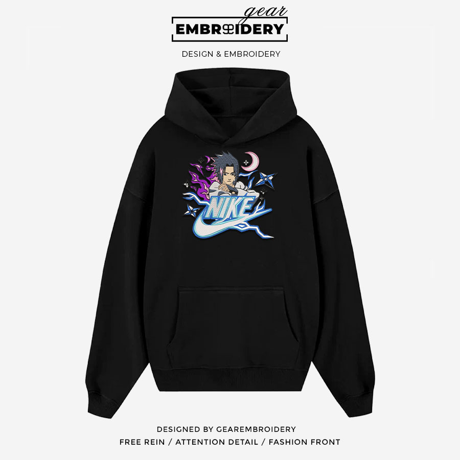 Sasuke nike nike Naruto Anime Embroidered Design Personalized Embroidered T Shirt Sweatshirt Hoodie Clothing NRT235