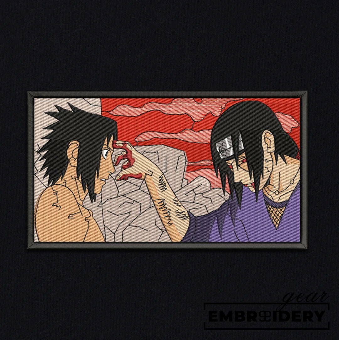 Sasuke itachi Naruto Anime Embroidered Design Personalized Embroidered T Shirt Sweatshirt Hoodie Clothing NRT233