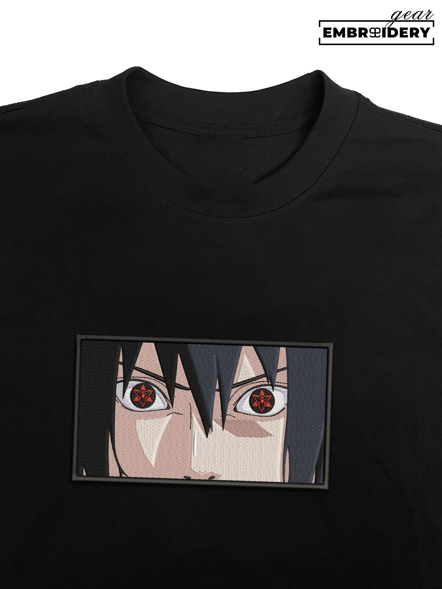 Sasuke eyes Naruto Anime Embroidered Design Personalized Embroidered T Shirt Sweatshirt Hoodie Clothing NRT232
