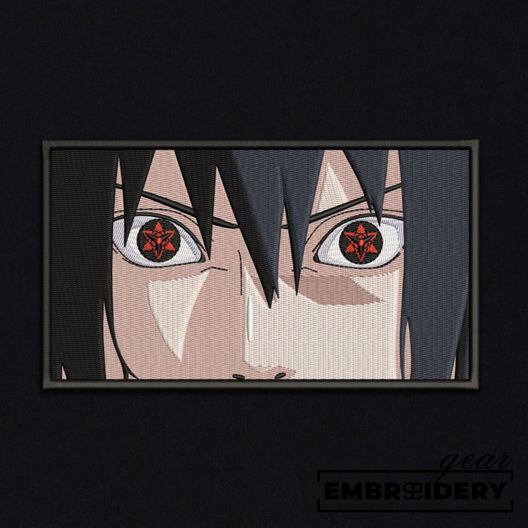 Sasuke eyes Naruto Anime Embroidered Design Personalized Embroidered T Shirt Sweatshirt Hoodie Clothing NRT232
