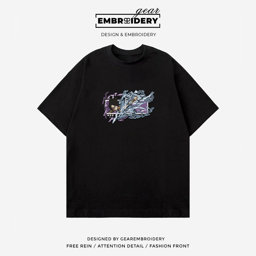 Sasuke chidori Naruto Anime Embroidered Design Personalized Embroidered T Shirt Sweatshirt Hoodie Clothing NRT230